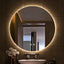 Round Wall Mounted Bathroom Mirror with Light Anti-Fog LED Makeup Mirror Cosmetic Backlight Mirror Touch Dimming Vanity Mirrors