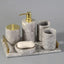 Marble Toiletry Set Cotton Swab Box Mouth Cup Soap Dispenser Marble Five-Piece Set Home Bathroom Accessories Set Tissue Box