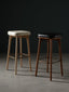 Nordic Bar Chair Leather Soft Bag Bar Chair Bar Stool Simple Modern High Stool Home Bar Stool Solid Wood High Chair L