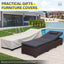 Outdoor PE Wicker Chaise Lounge Set, outside Pool Lounger Set of 2, Brown Rattan Recliners with Adjustable Backrest & Cushions