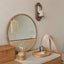 Solid Wood Mirror Rattan round Mirrors Retro Entrance Bathroom Dressing Table Makeup Mirror for Bedroom Homestay Wall Bathroom