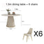 High Grade Rock Slab round Dining Table Household Small Dinner Table and Chair Light Luxury Combination Minimalist Apartment