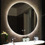 Round Wall Mounted Bathroom Mirror with Light Anti-Fog LED Makeup Mirror Cosmetic Backlight Mirror Touch Dimming Vanity Mirrors